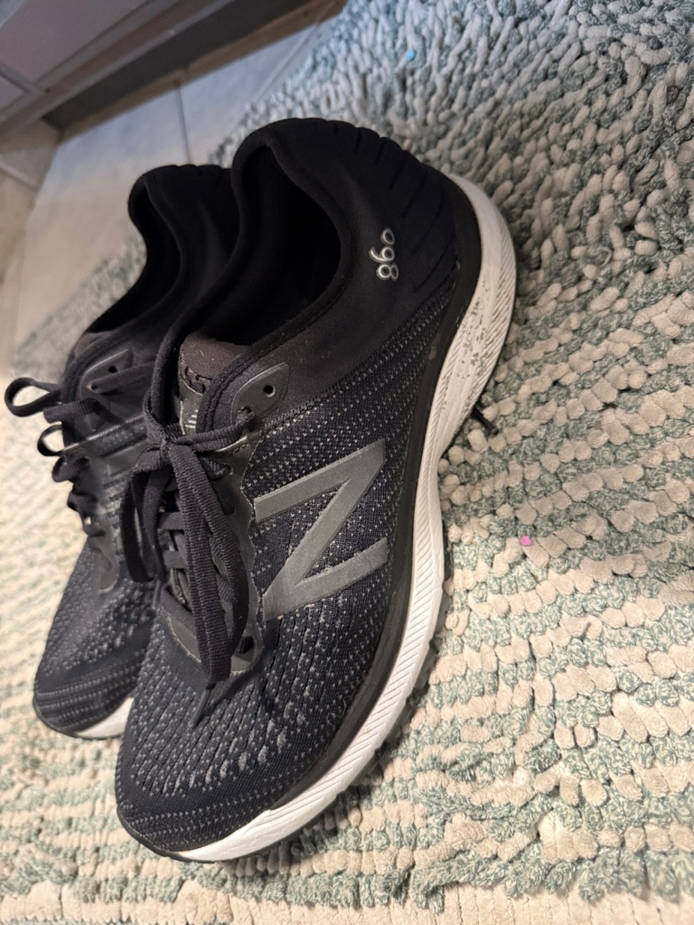 New Balance Black and White Running Shoes